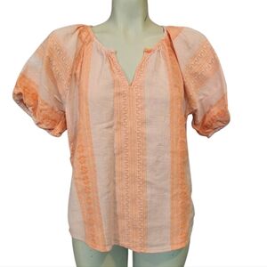 Peach Ivy Jane Embroidered Women's Top Size Small